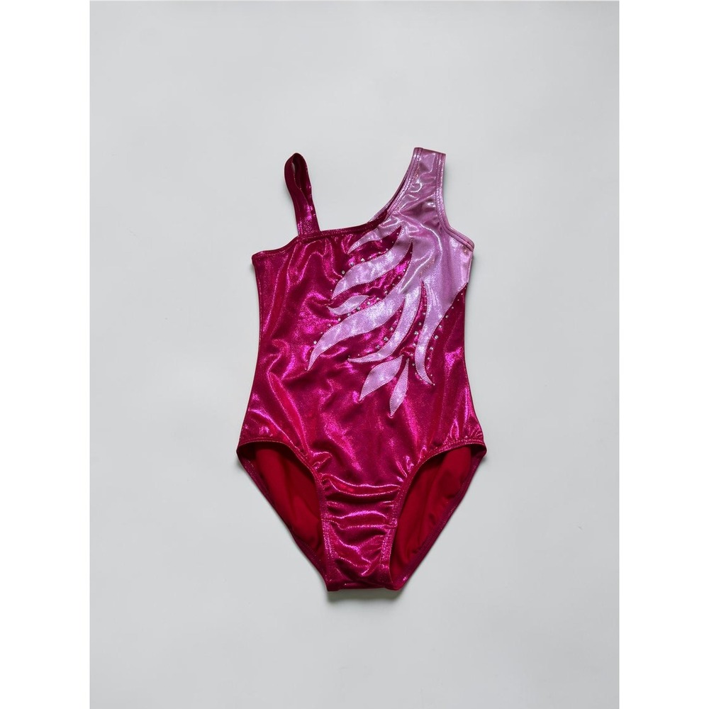 Balera Girls Child Large (fit my 8yo) Pink Metallic Gymnastics Dance Leotard CL